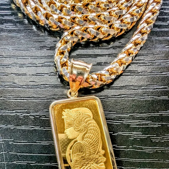 24k gold 9999 fine gold pendant bar - Picture 4 of 6